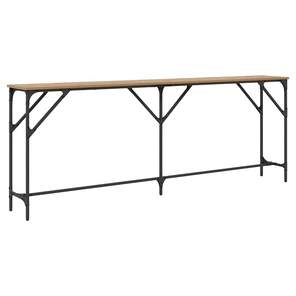 Table console chêne artisanal 200 x 29 x 75 cm