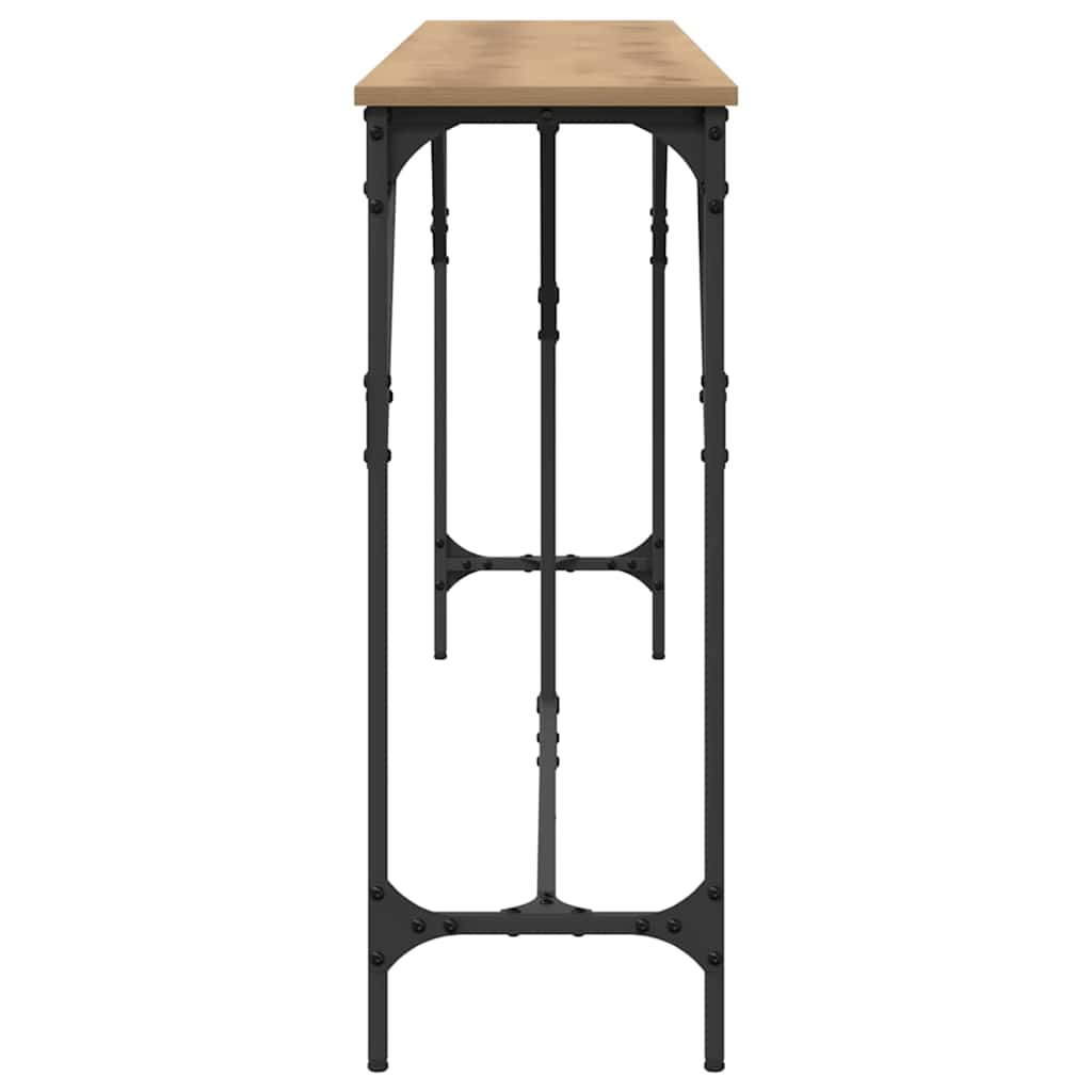 Table console chêne artisanal 200 x 29 x 75 cm