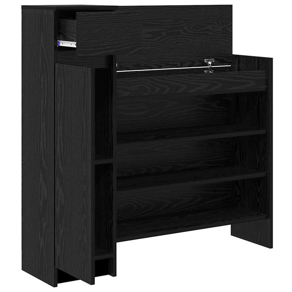 Cabinet à chaussures avec tiroir Chêne noir 100,5 x 28 x 100 cm - XIOS