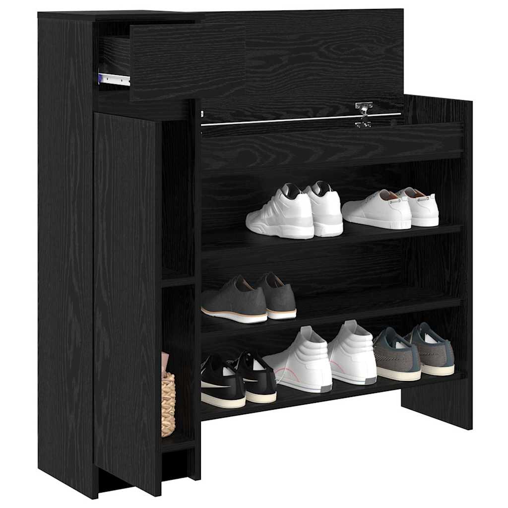 Cabinet à chaussures avec tiroir Chêne noir 100,5 x 28 x 100 cm - XIOS