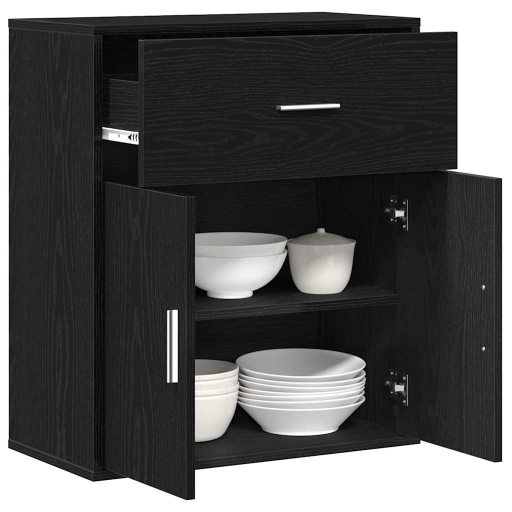 Buffet avec tiroir Chêne noir 60 x 31 x 70 cm Bois d'ingénierie - XIOS