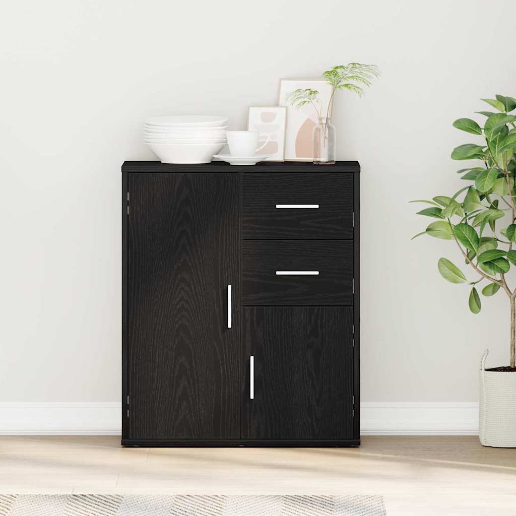 Buffet avec tiroir Chêne noir 60 x 31 x 70 cm Bois d'ingénierie - XIOS