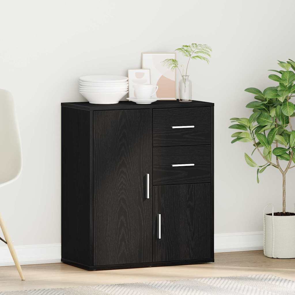 Buffet avec tiroir Chêne noir 60 x 31 x 70 cm Bois d'ingénierie - XIOS