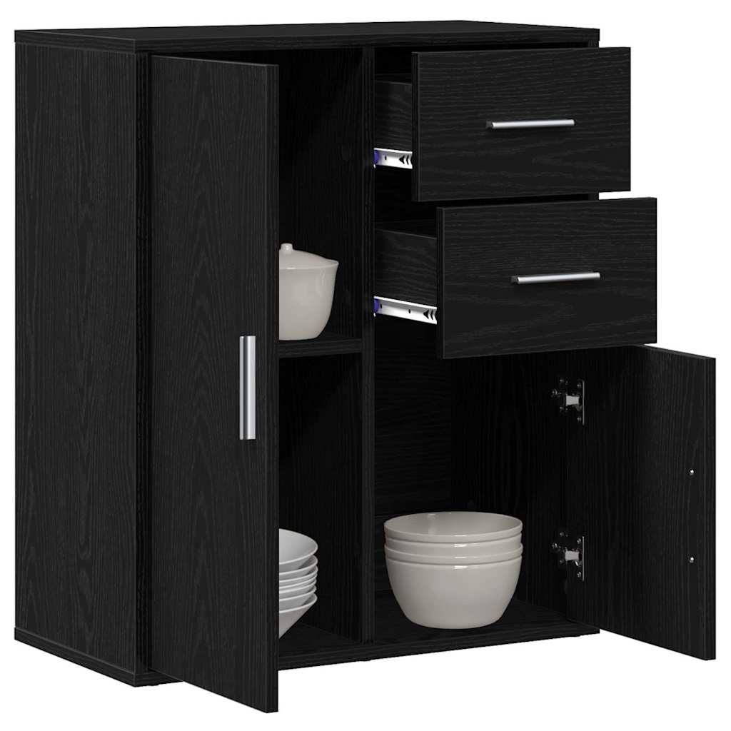 Buffet avec tiroir Chêne noir 60 x 31 x 70 cm Bois d'ingénierie - XIOS