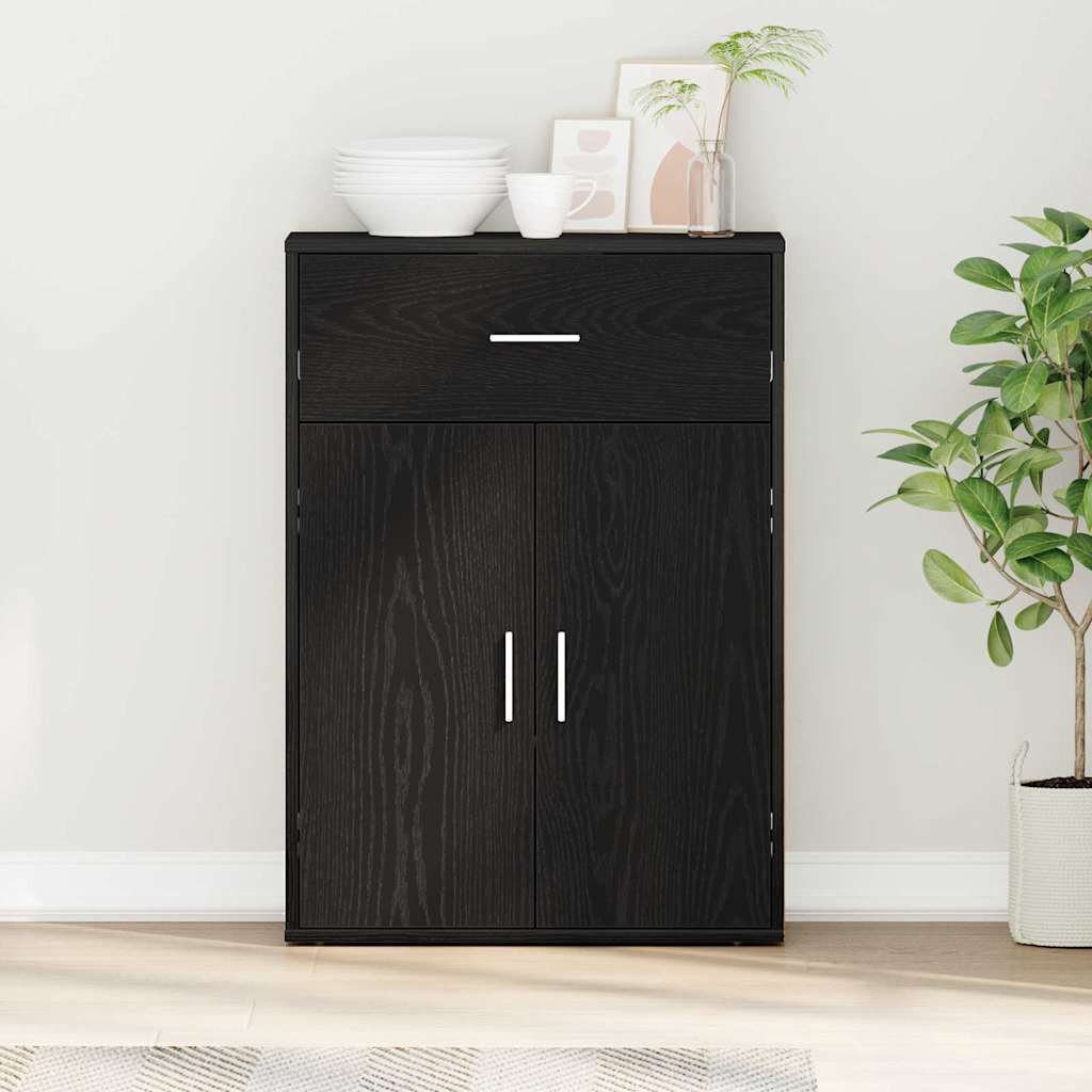 Buffet avec tiroir Chêne noir 60 x 30 x 84 cm Bois d'ingénierie - XIOS