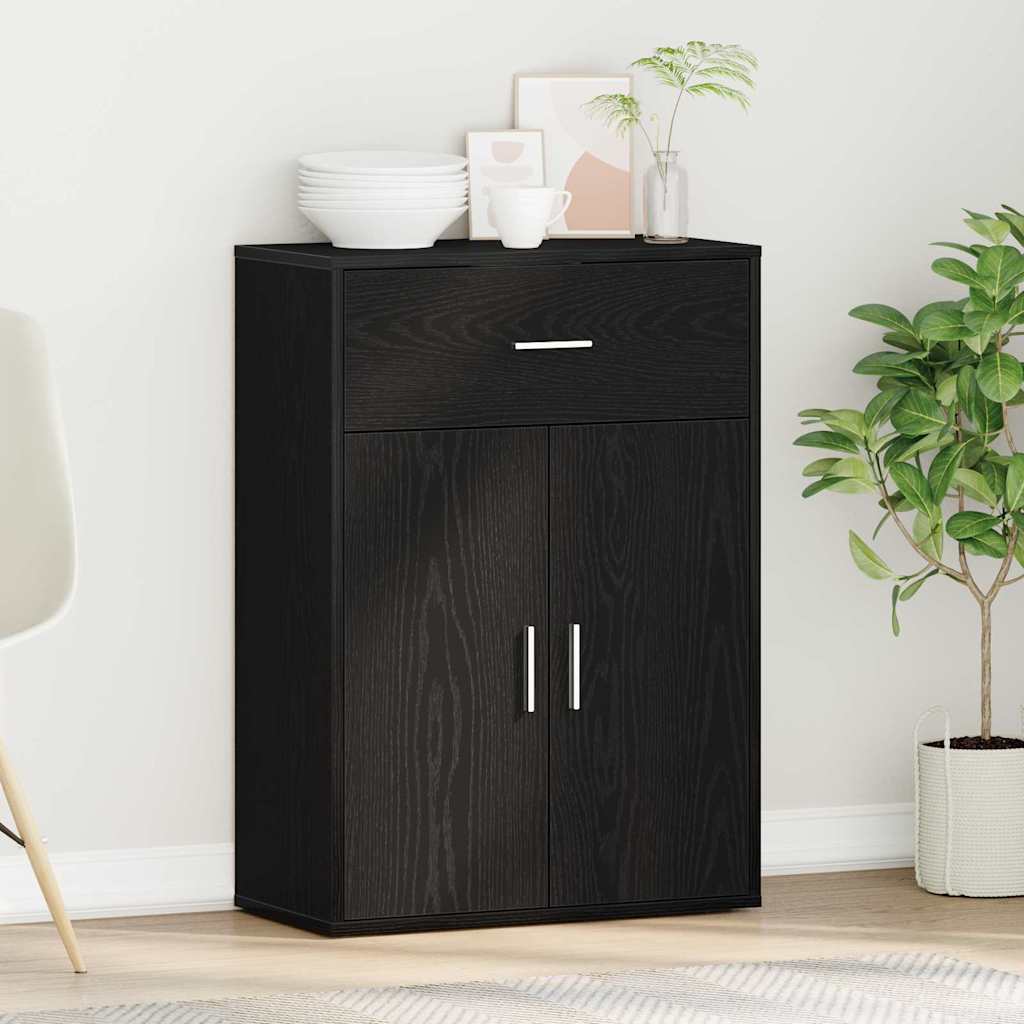 Buffet avec tiroir Chêne noir 60 x 30 x 84 cm Bois d'ingénierie - XIOS