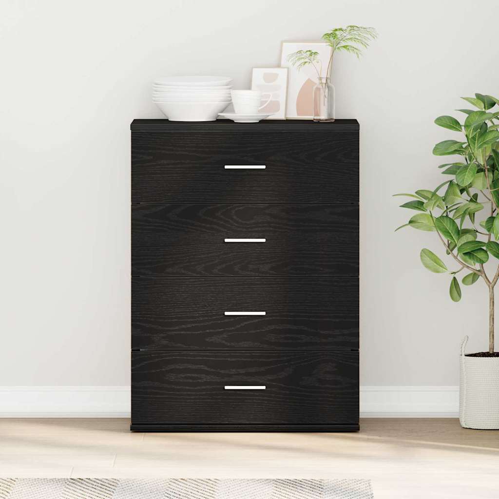 Buffet avec tiroir Chêne noir 60 x 39 x 80 cm Bois d'ingénierie - XIOS