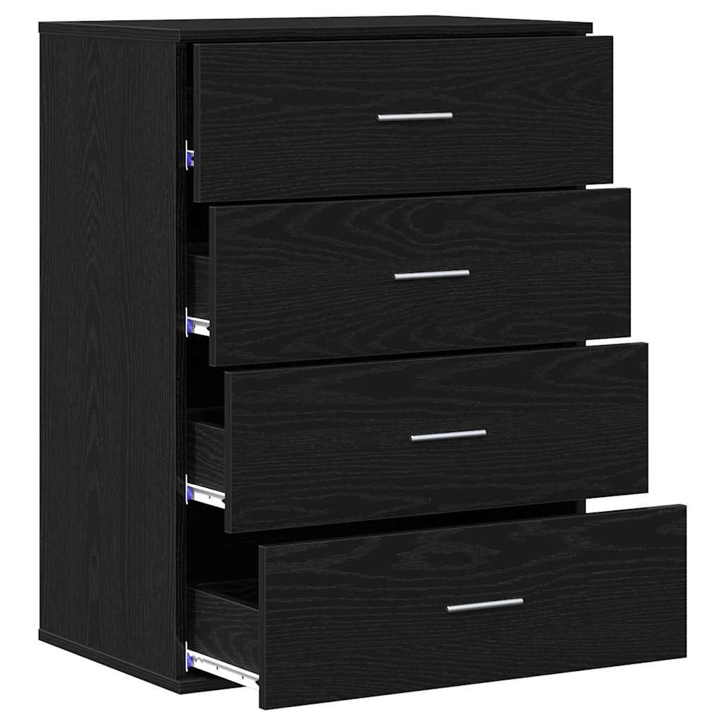 Buffet avec tiroir Chêne noir 60 x 39 x 80 cm Bois d'ingénierie - XIOS