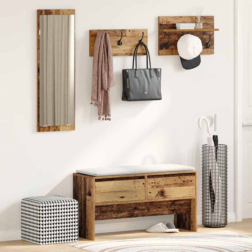 Ensemble de meubles d'entrée avec tiroir 4 pcs Bois ancien - XIOS