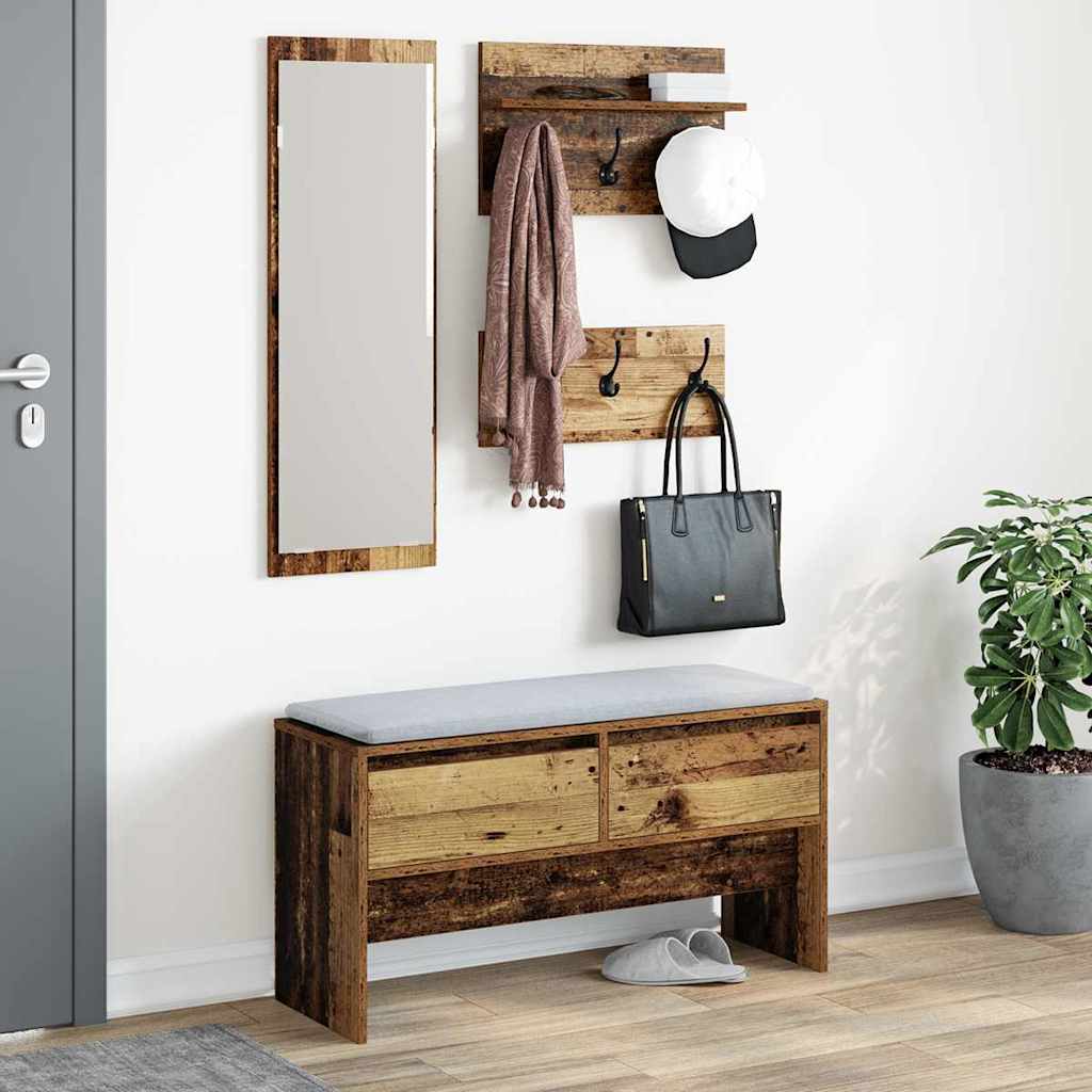Ensemble de meubles d'entrée avec tiroir 4 pcs Bois ancien - XIOS