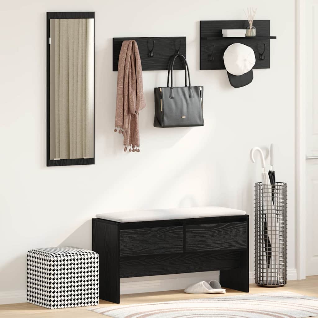 Ensemble de meubles d'entrée 4 pcs Chêne noir Bois d'ingénierie - XIOS