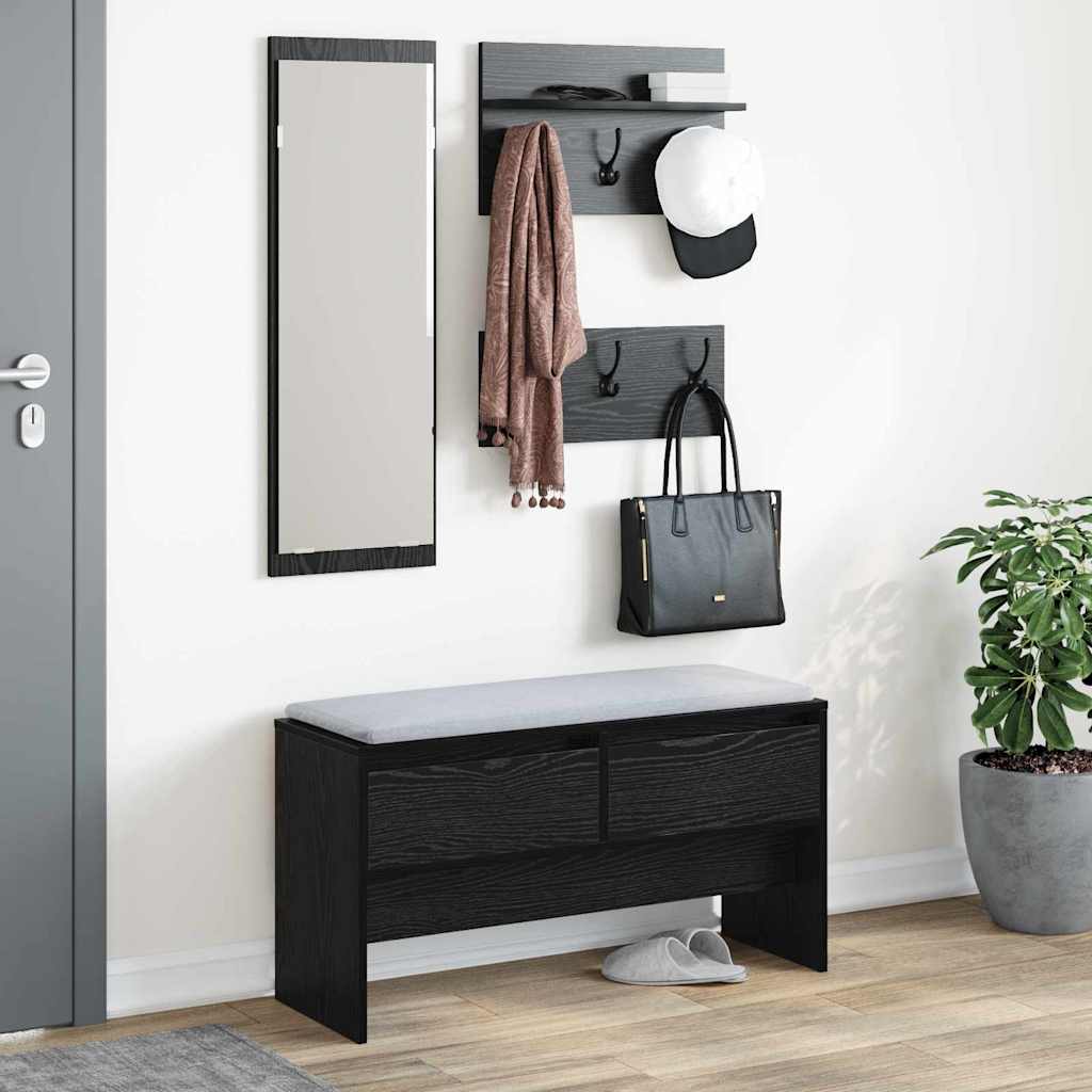Ensemble de meubles d'entrée 4 pcs Chêne noir Bois d'ingénierie - XIOS