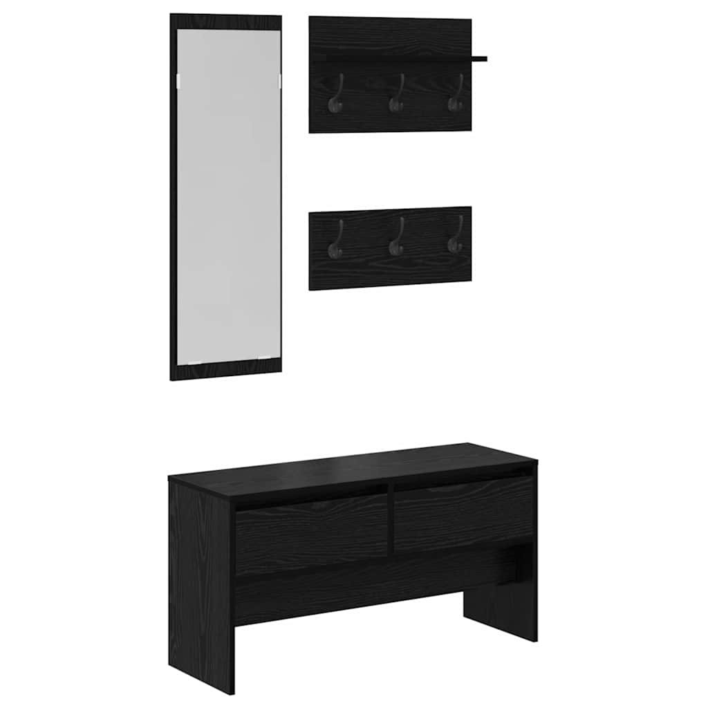 Ensemble de meubles d'entrée 4 pcs Chêne noir Bois d'ingénierie - XIOS