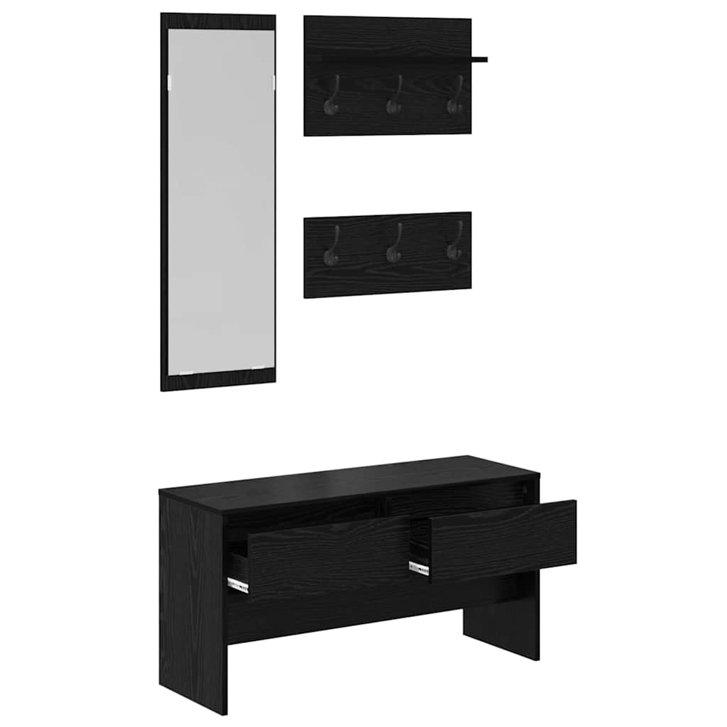 Ensemble de meubles d'entrée 4 pcs Chêne noir Bois d'ingénierie - XIOS