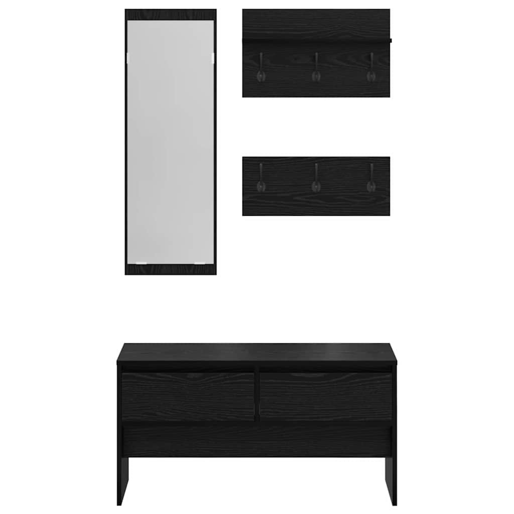 Ensemble de meubles d'entrée 4 pcs Chêne noir Bois d'ingénierie - XIOS