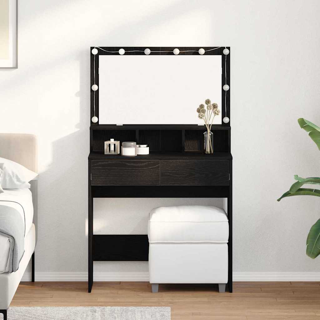Table de Toilette avec tiroir Chêne noir 80 x 41 x 134,5 cm - XIOS