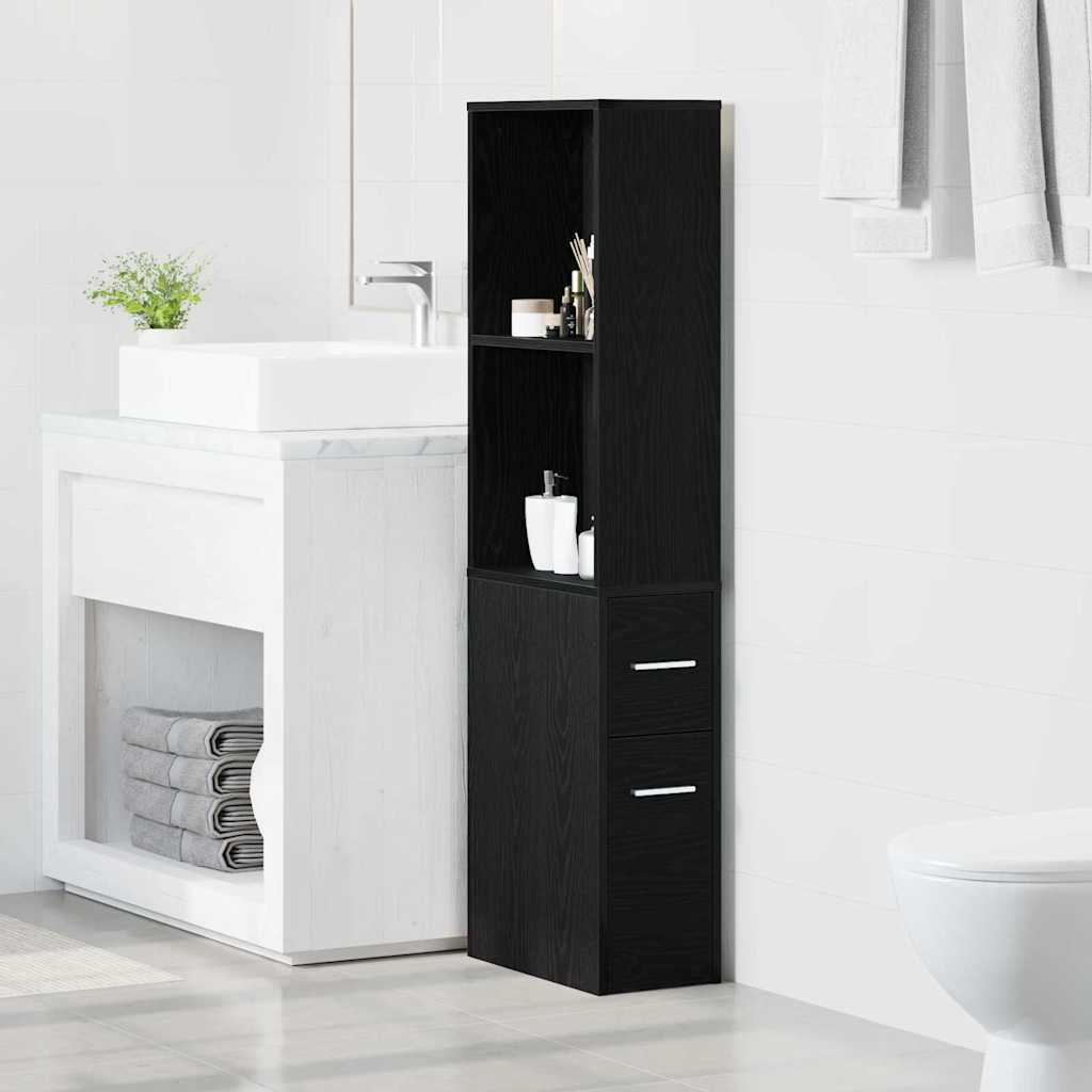 Ensemble de mobilier de salle de bain Montage mural Chêne noir - XIOS