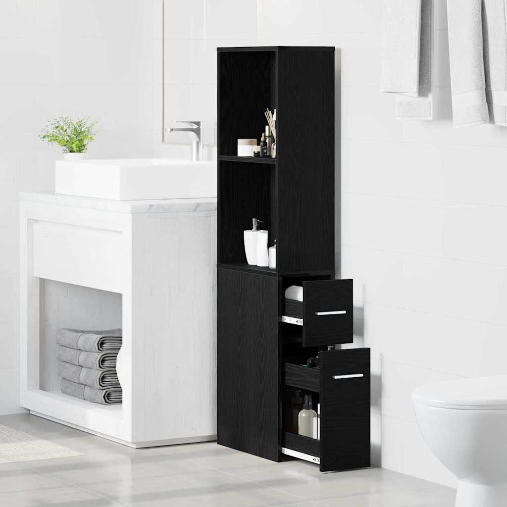 Ensemble de mobilier de salle de bain Montage mural Chêne noir - XIOS
