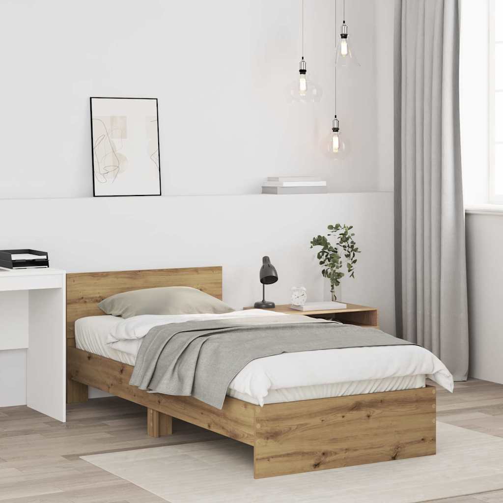 Cadre de lit Chêne artisanal 90 x 200 cm Bois d'ingénierie - XIOS