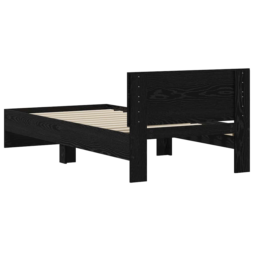 Cadre de lit Chêne noir 90 x 190 cm Bois d'ingénierie - XIOS