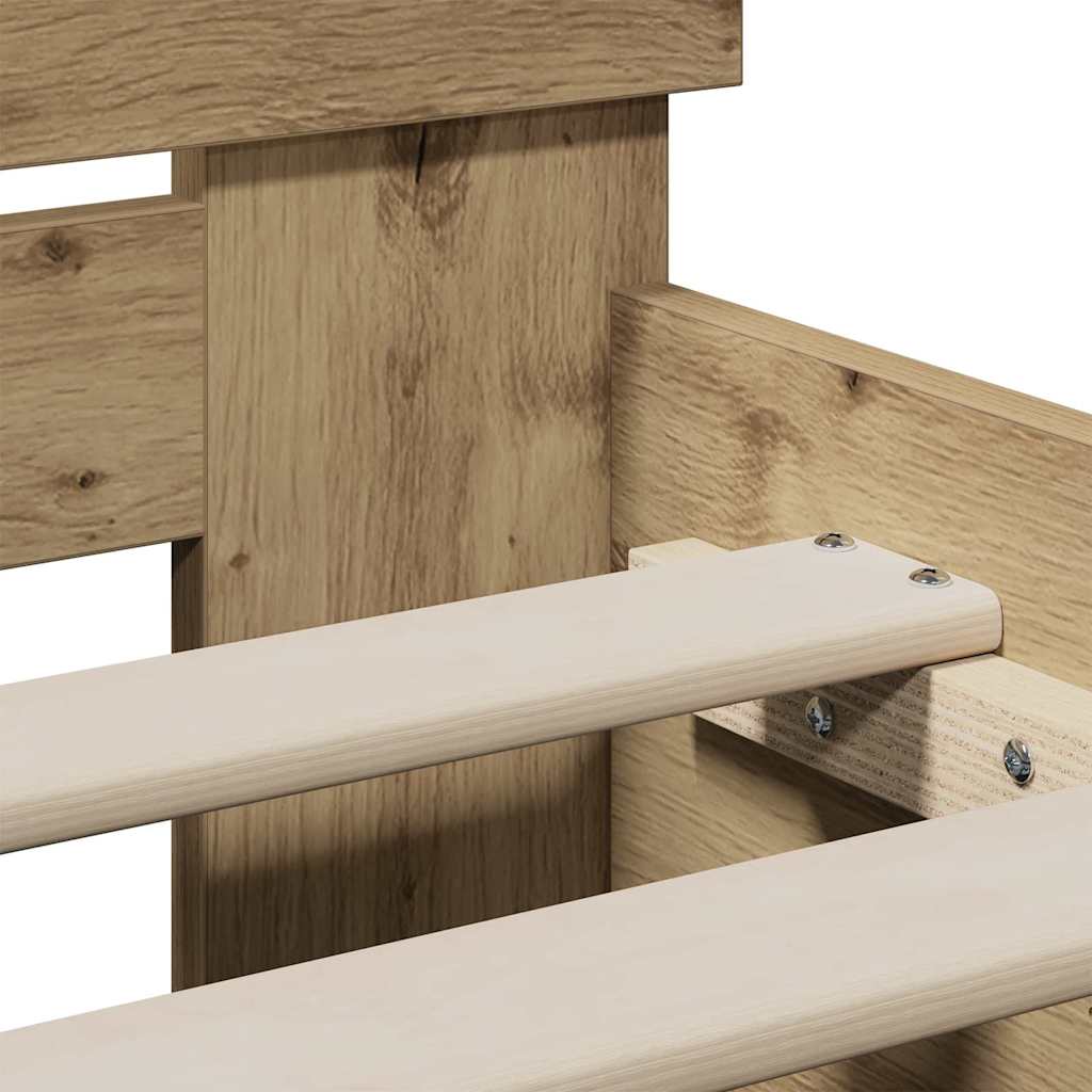 Cadre de lit chêne artisanal 75 x 190 cm Bois d'ingénierie - XIOS