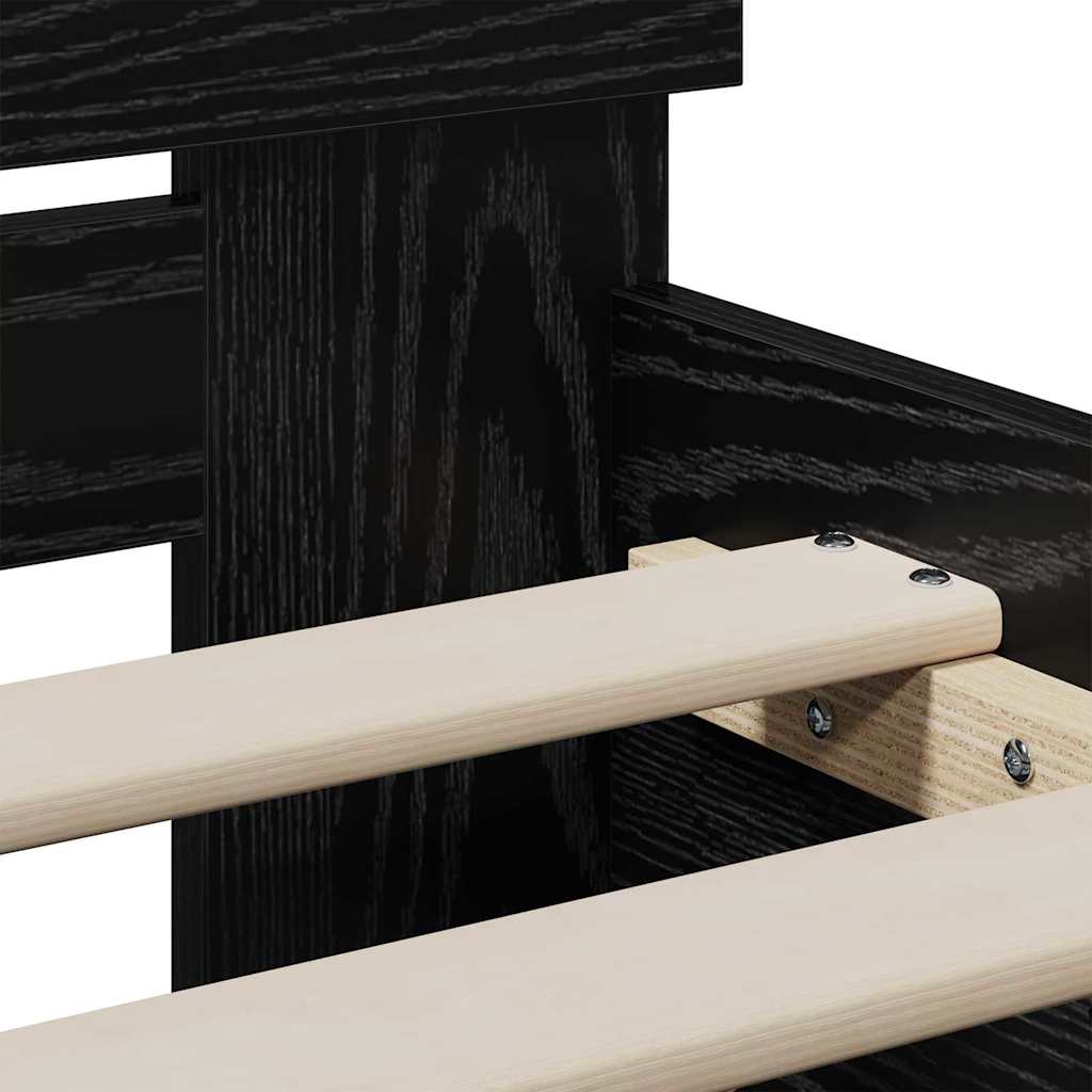 Cadre de lit Chêne noir 75 x 190 cm Bois d'ingénierie - XIOS
