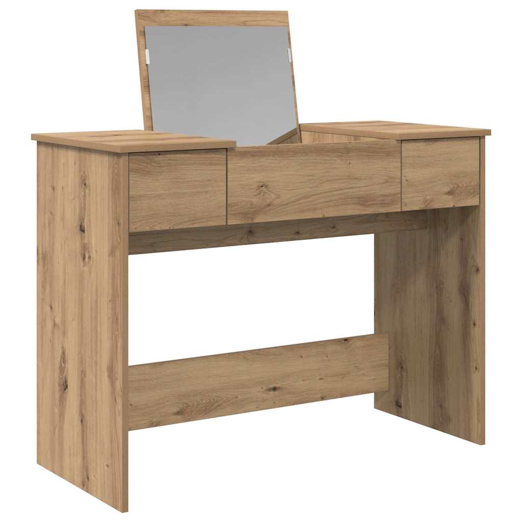 Table de Toilette avec tiroir chêne artisanal 100 x 45 x 76 cm - XIOS