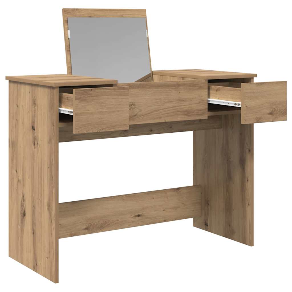 Table de Toilette avec tiroir chêne artisanal 100 x 45 x 76 cm - XIOS