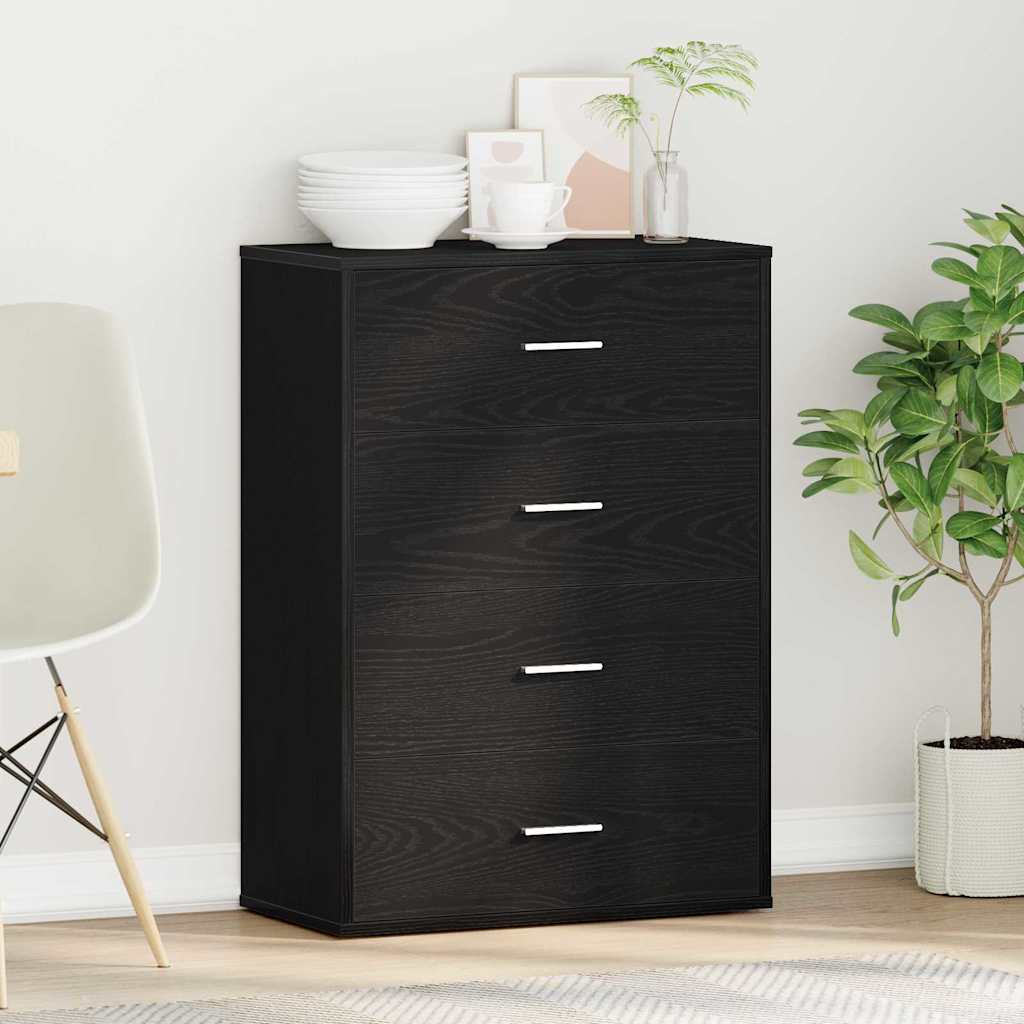 Buffet avec tiroir Chêne noir 60 x 31 x 84 cm Bois d'ingénierie - XIOS