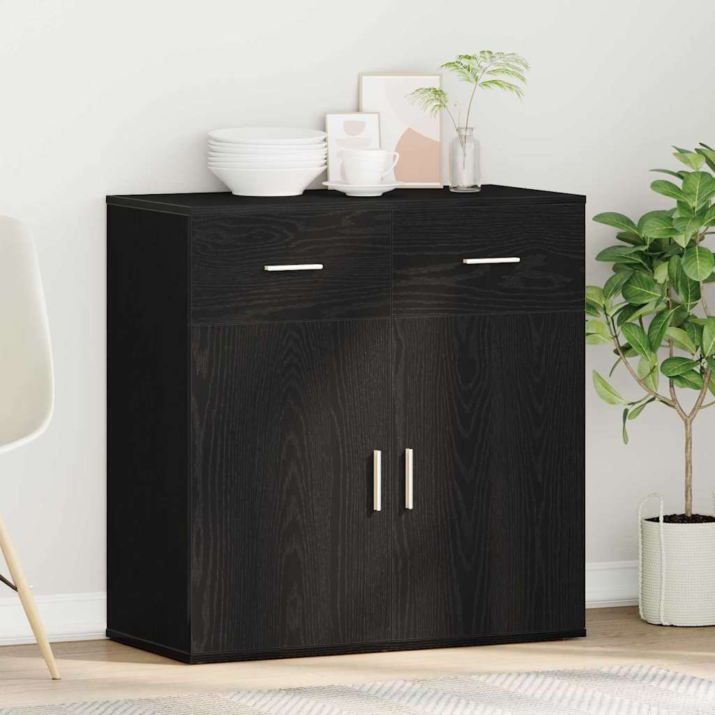 Buffet avec tiroir Chêne noir 79 x 38 x 80 cm Bois d'ingénierie - XIOS