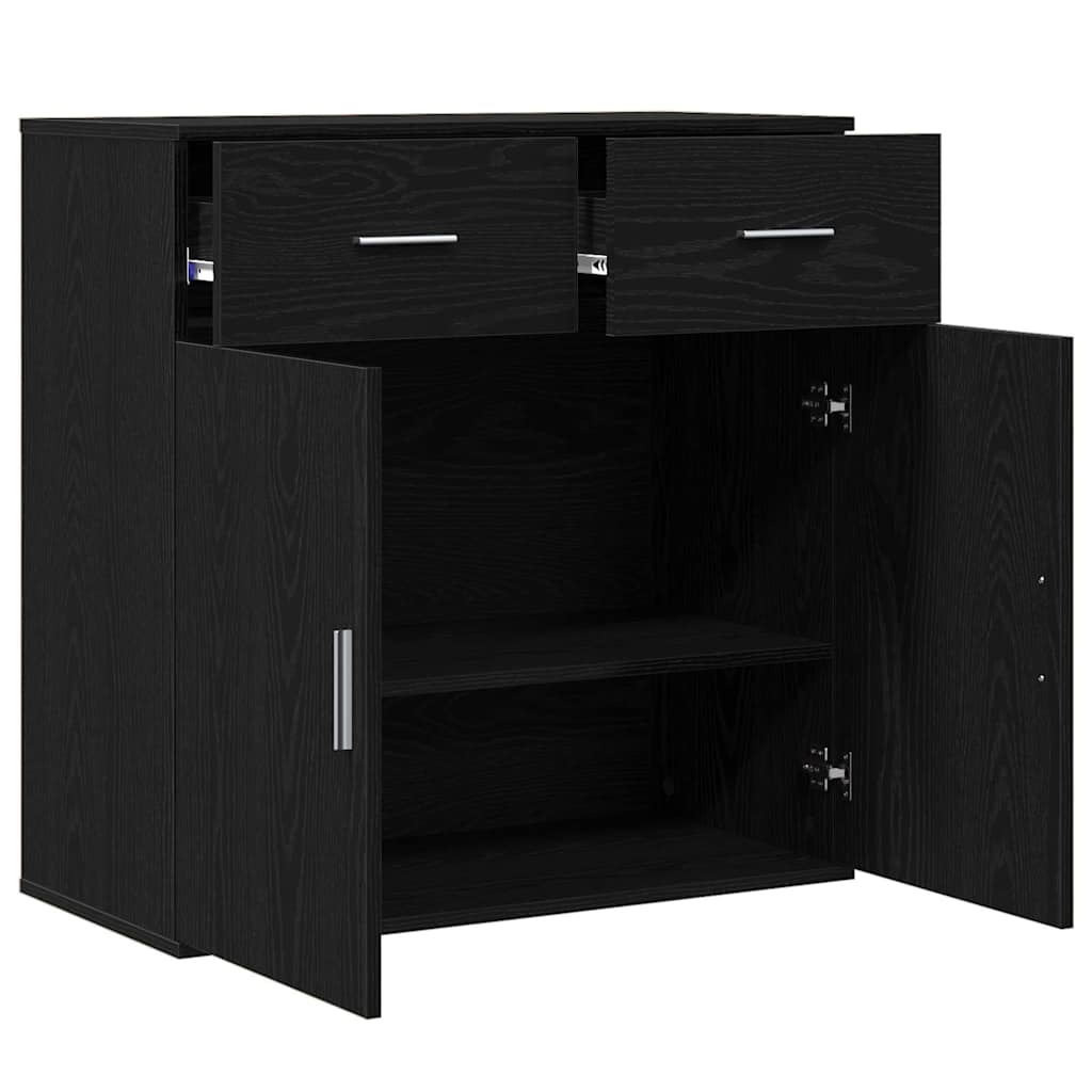 Buffet avec tiroir Chêne noir 79 x 38 x 80 cm Bois d'ingénierie - XIOS