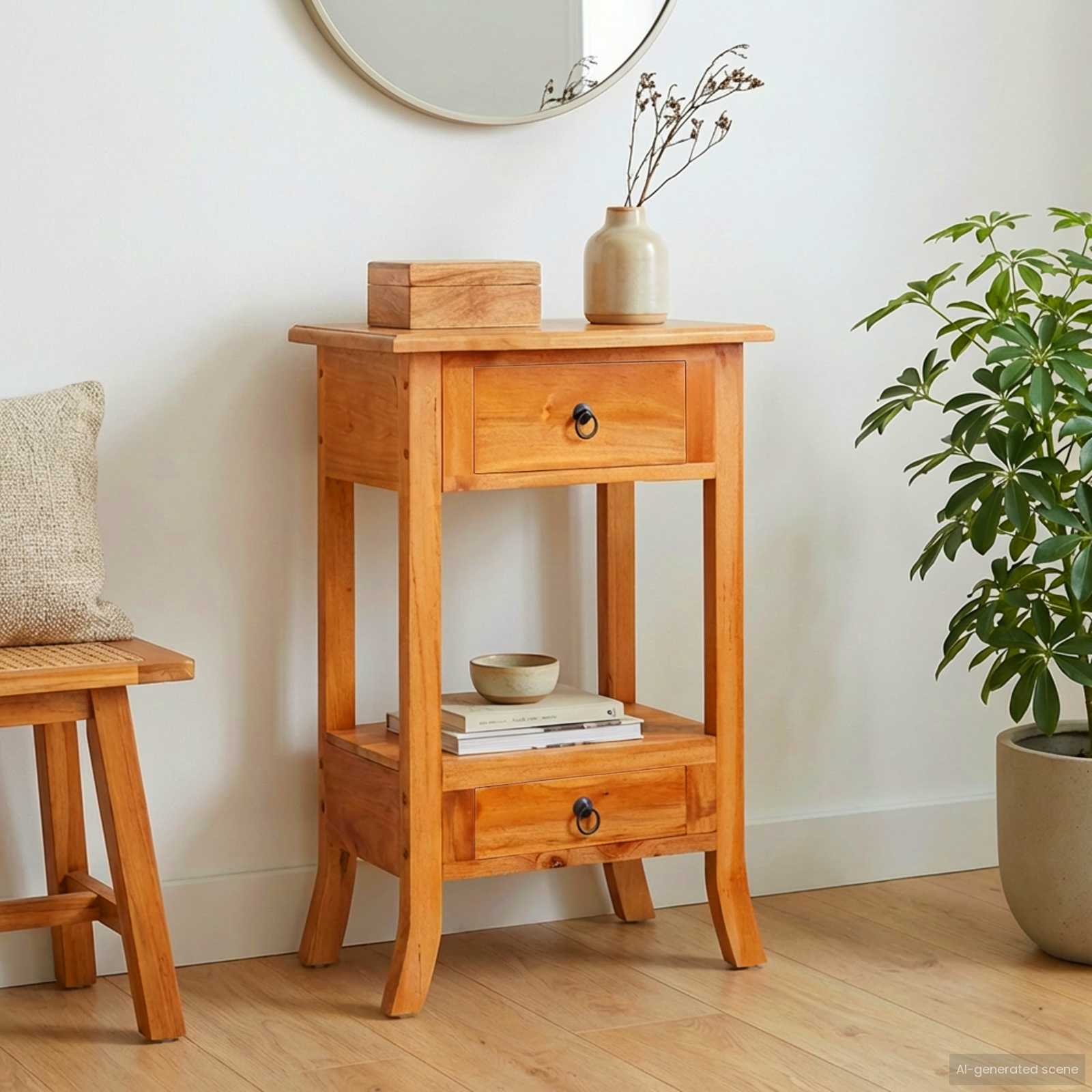Table console avec tiroir Naturel 50,5 x 30 x 75,5 cm - XIOS