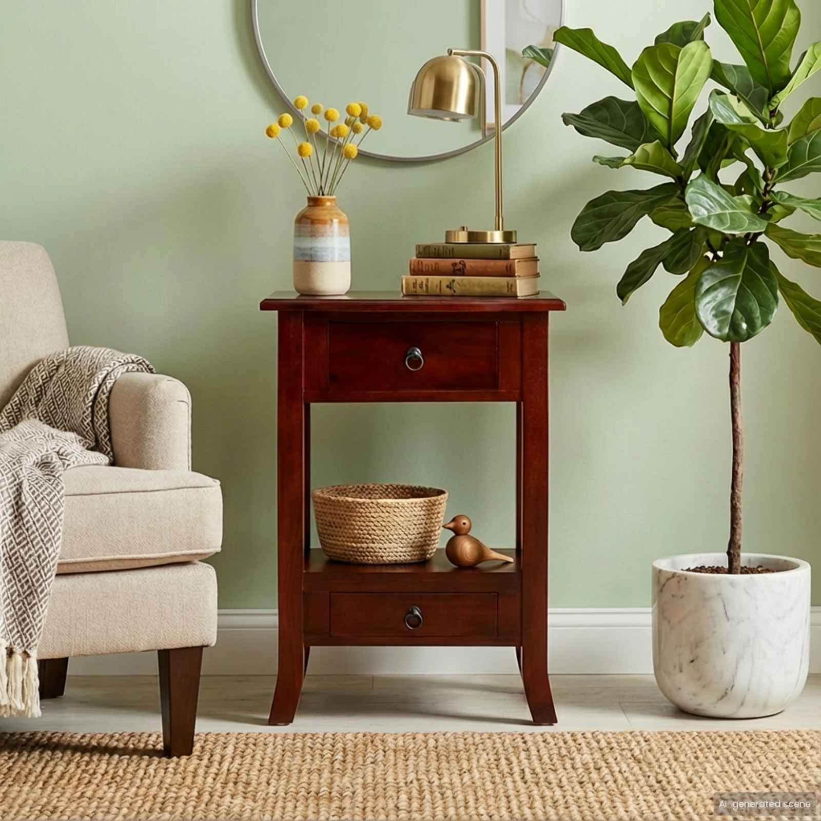 Table console Marron 50 x 29,5 x 76 cm Bois de Mahogany Massif - XIOS