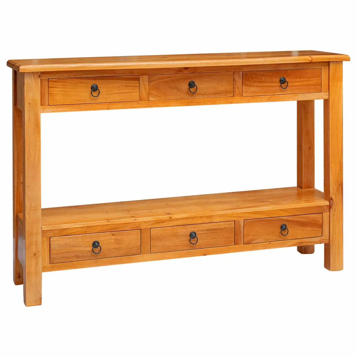 Table console Naturel 115 x 32 x 76 cm Bois de Mahogany Massif - XIOS