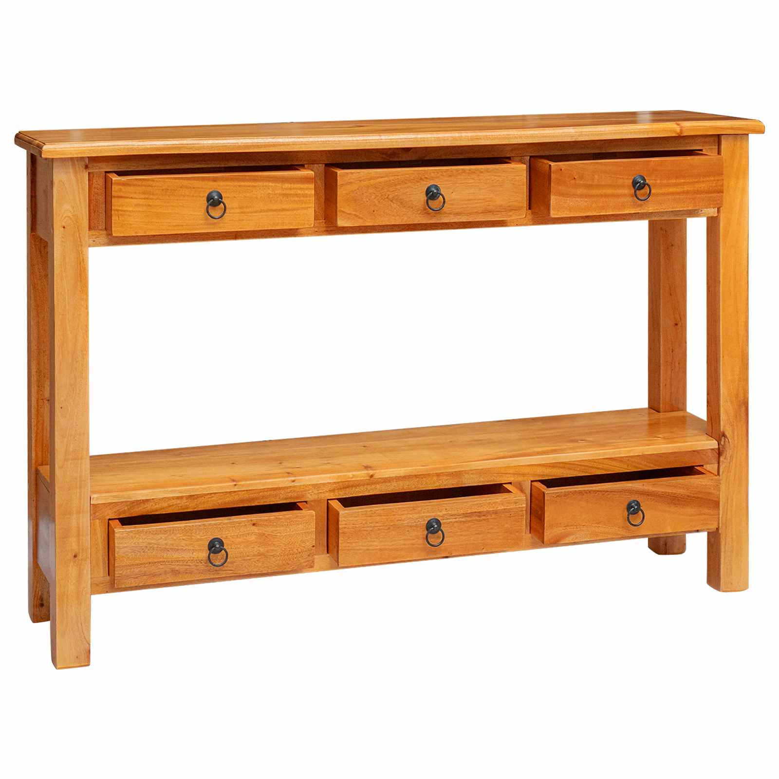 Table console Naturel 115 x 32 x 76 cm Bois de Mahogany Massif - XIOS