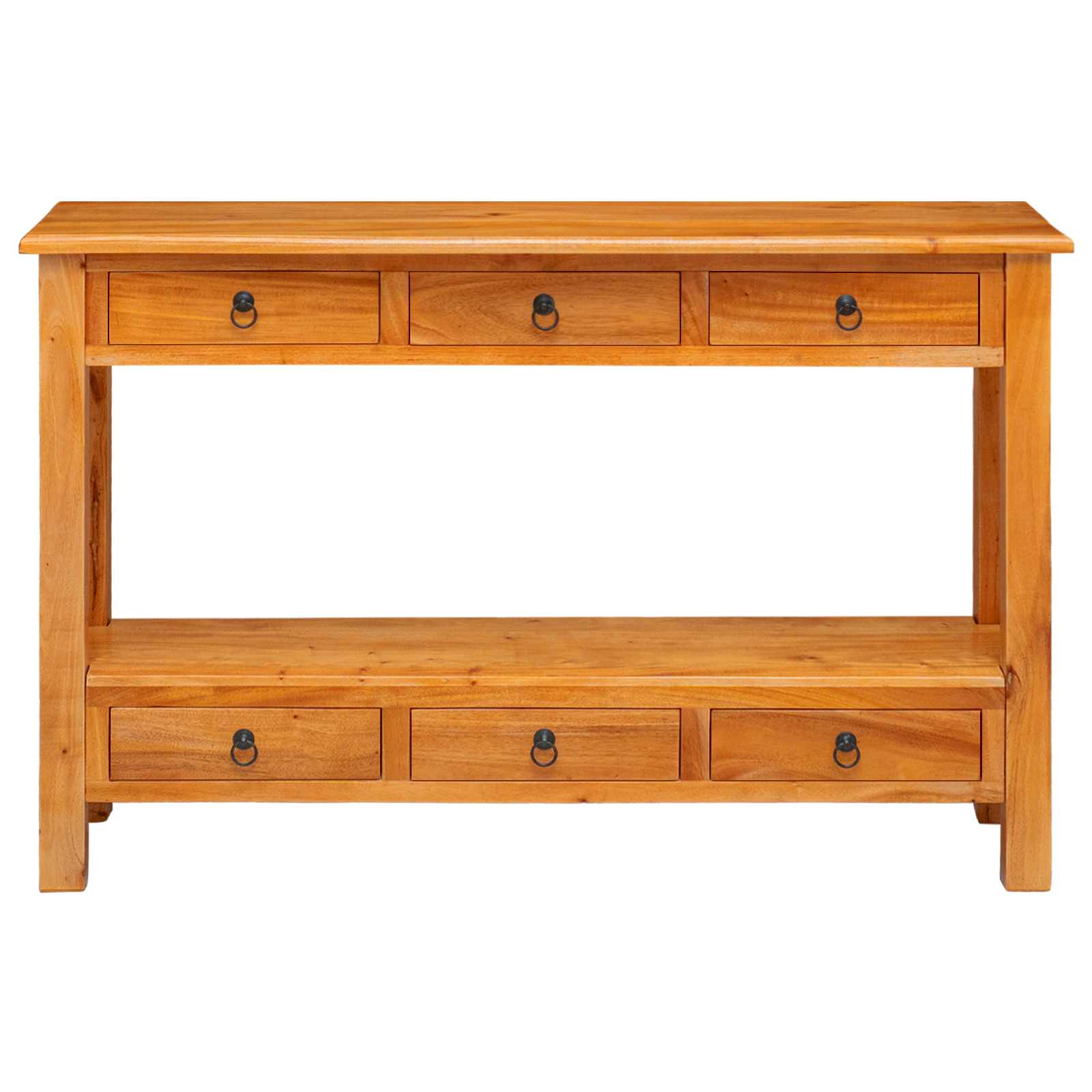 Table console Naturel 115 x 32 x 76 cm Bois de Mahogany Massif - XIOS