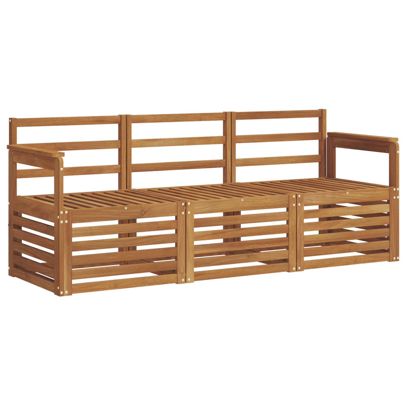Ensembles de canapés 3 pcs Naturel Bois d'Acacia Massif - XIOS
