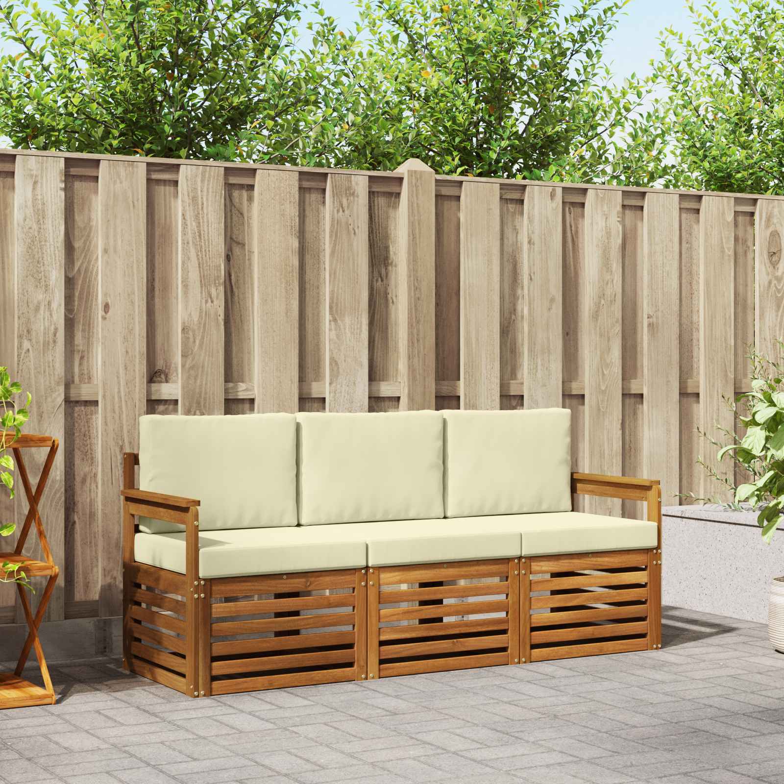 Ensembles de canapés avec coussin 3 pcs Naturel et Crème - XIOS