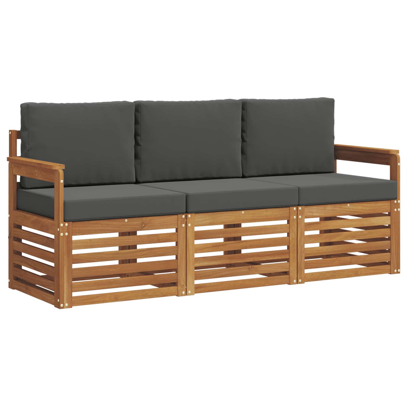 Ensembles de canapés avec coussin 3 pcs Naturel et Anthracite - XIOS
