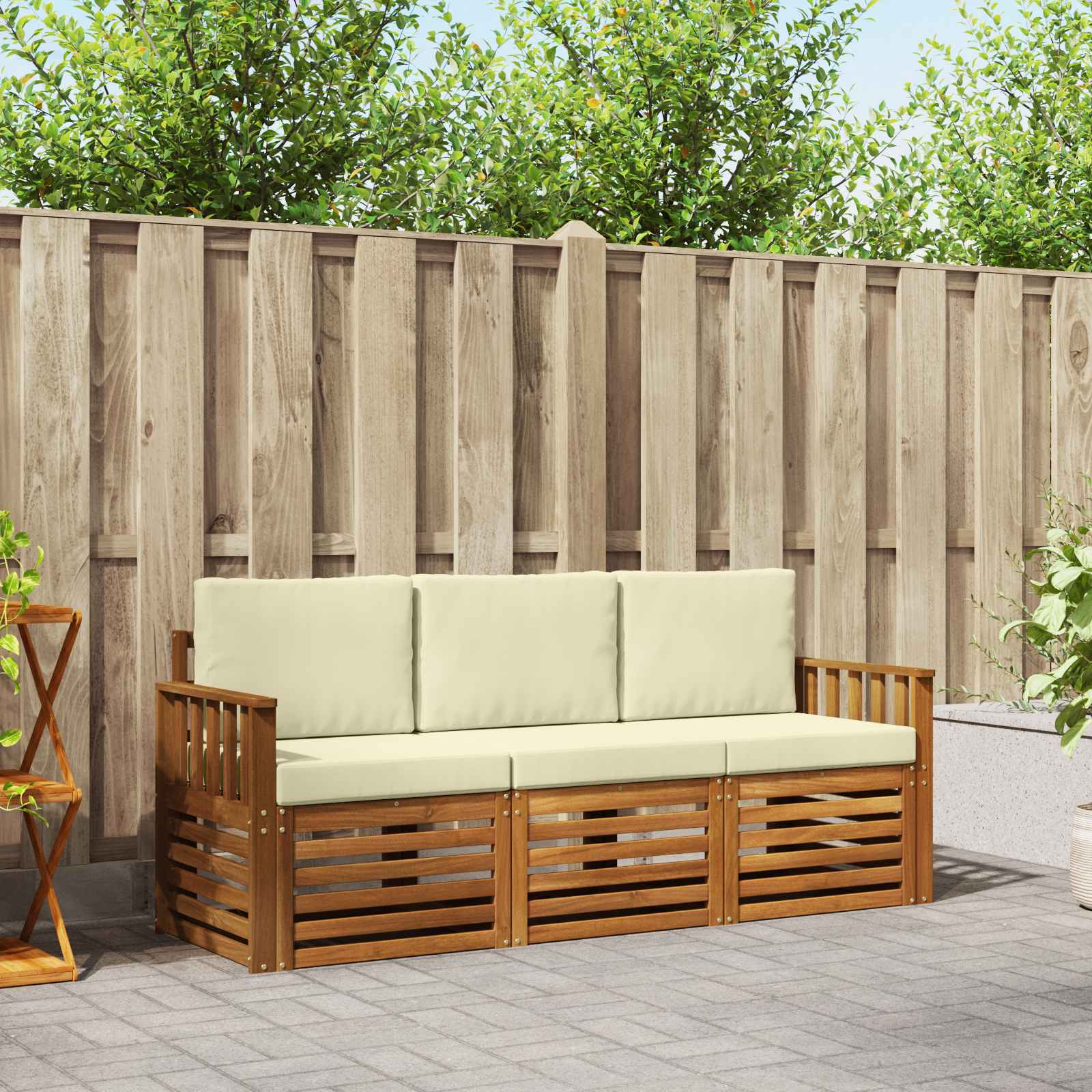 Ensembles de canapés avec coussin 3 pcs Naturel et Crème - XIOS