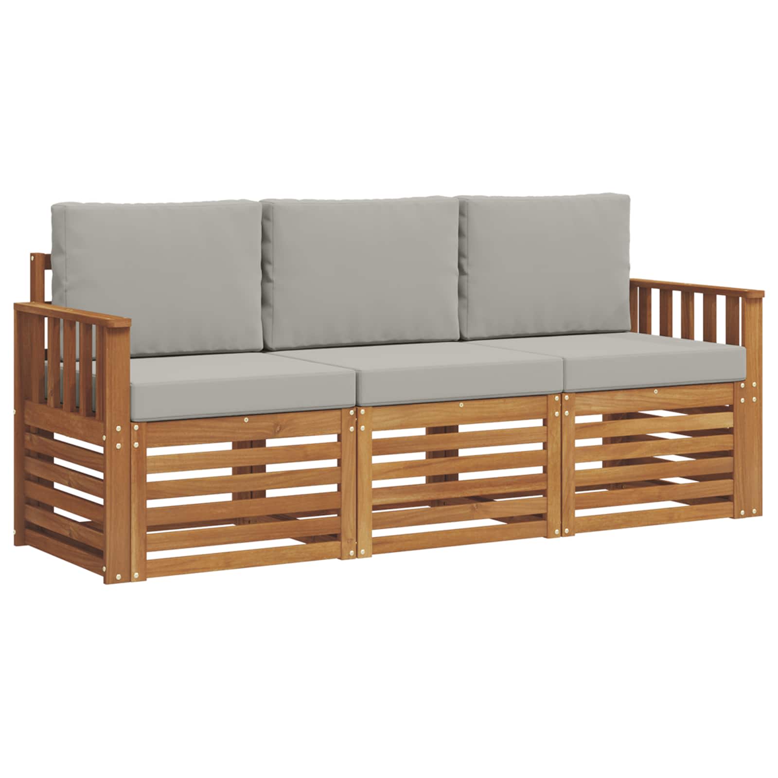 Ensembles de canapés avec coussin 3 pcs Gris Naturel et Clair - XIOS