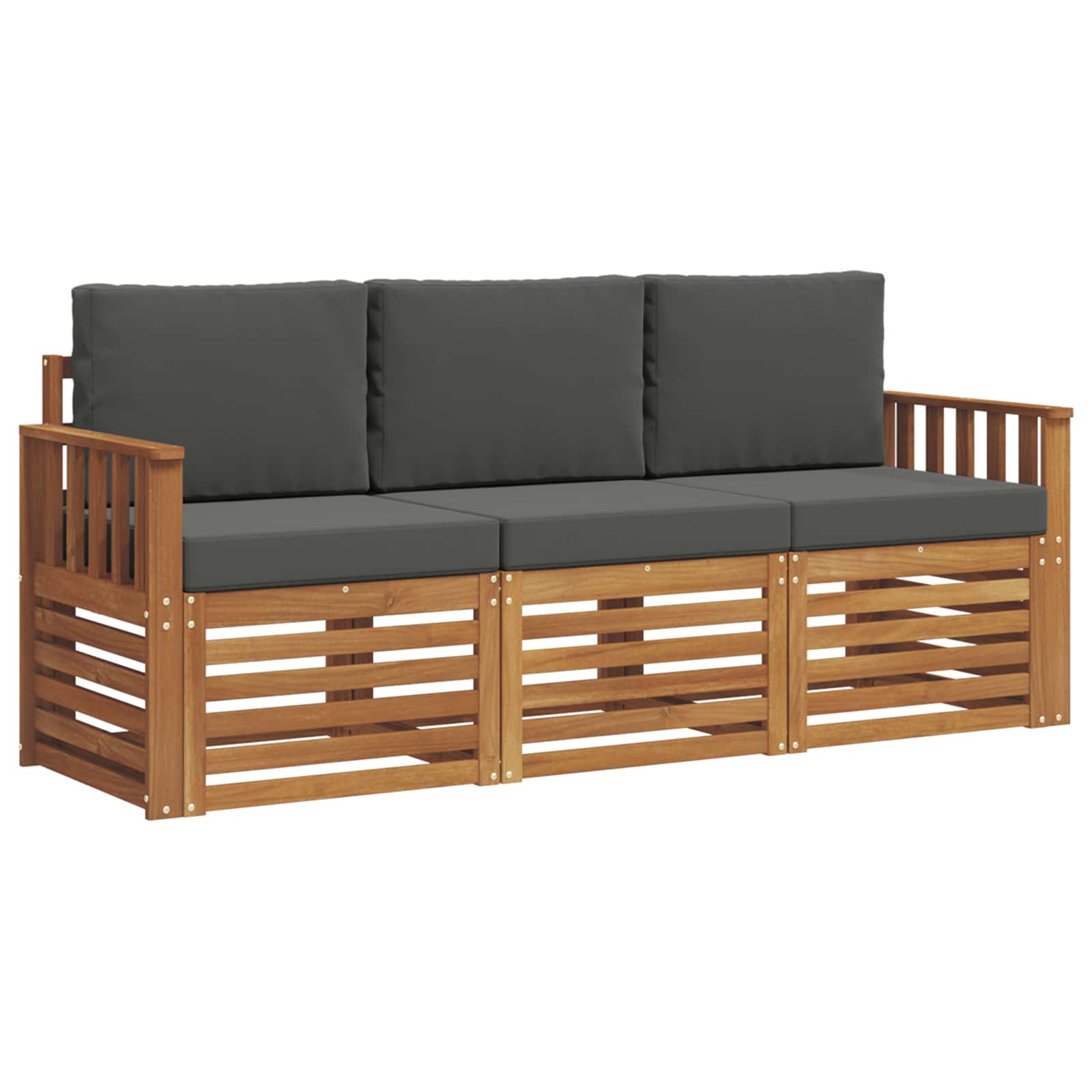 Ensembles de canapés avec coussin 3 pcs Naturel et Anthracite - XIOS