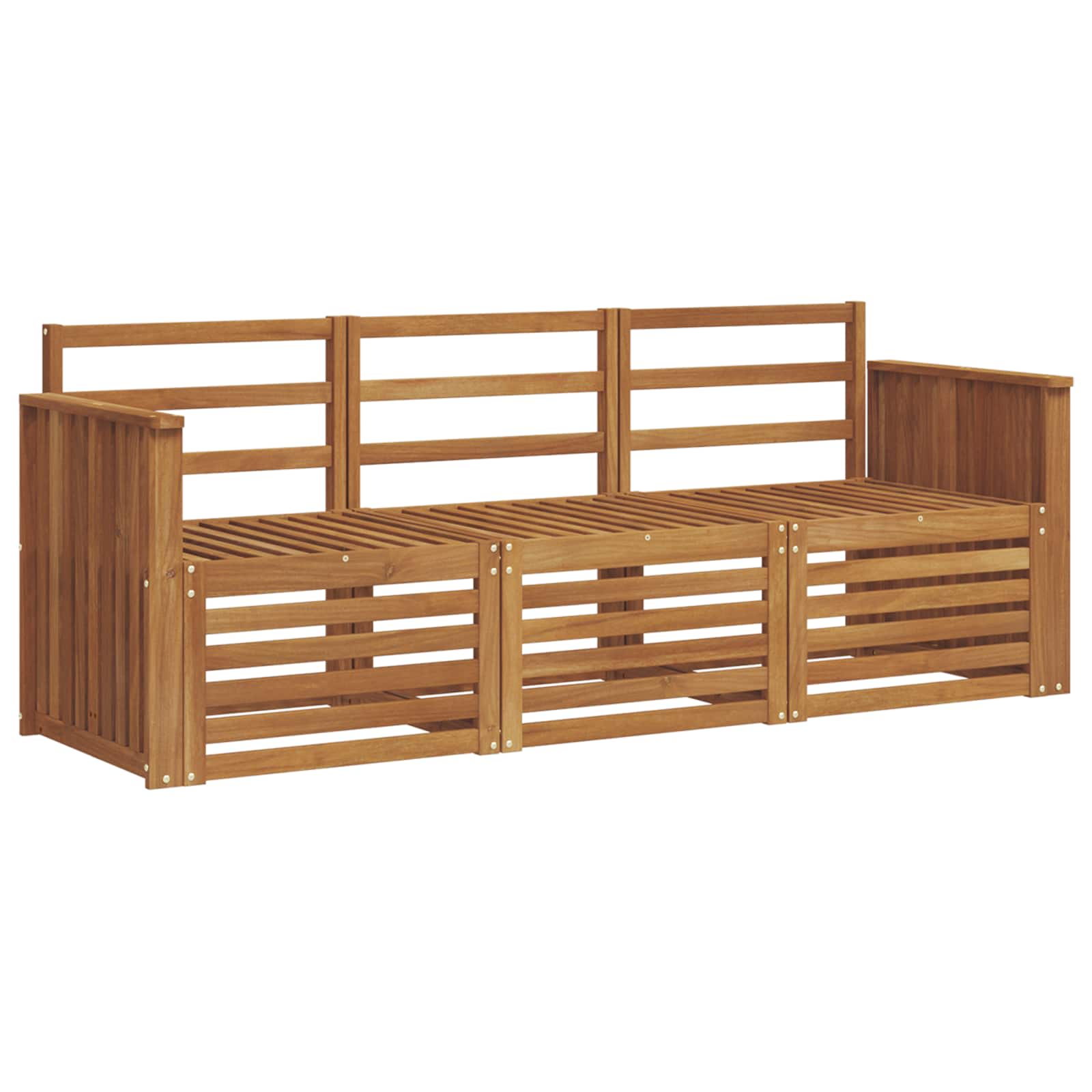 Ensembles de canapés 3 pcs Naturel Bois d'Acacia Massif - XIOS