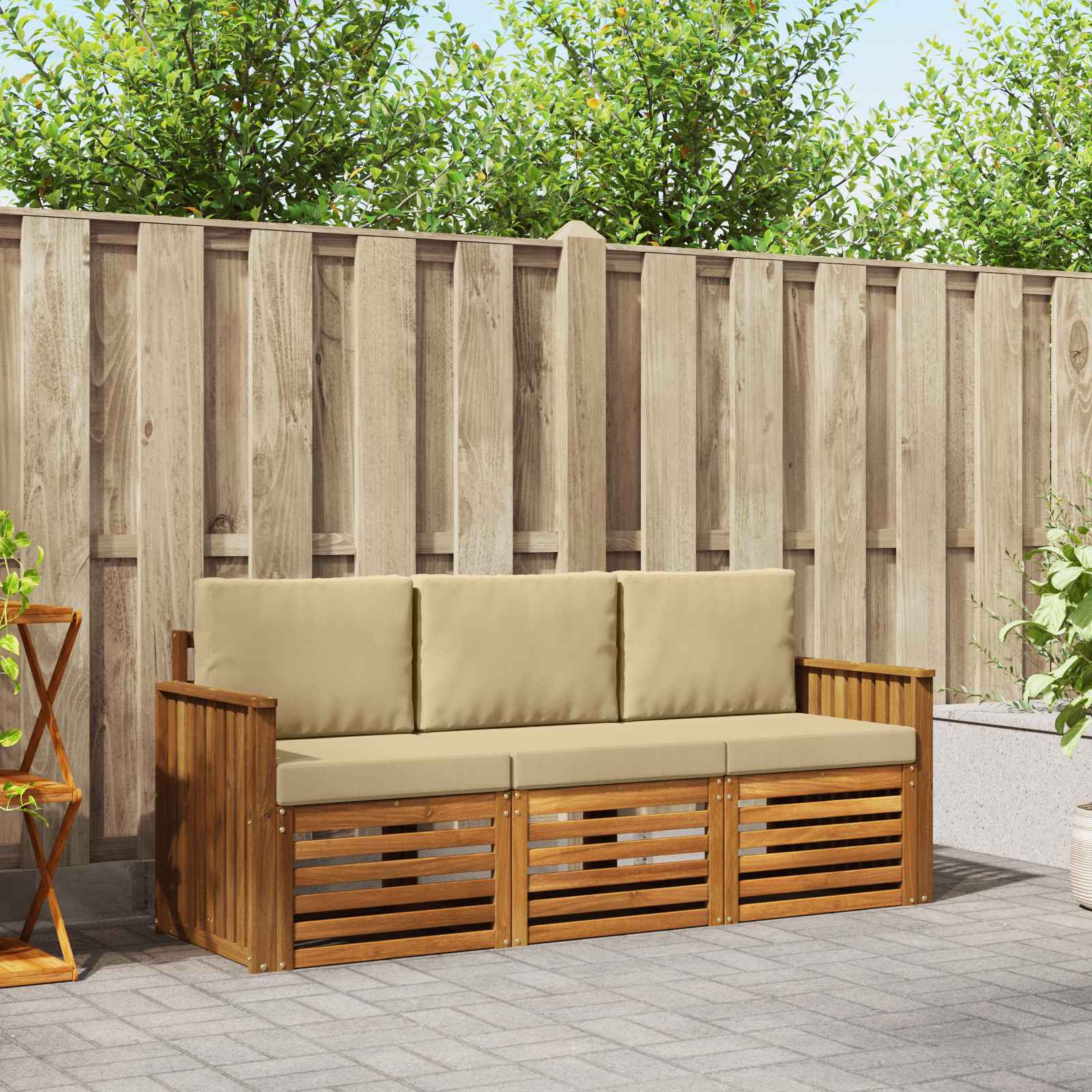 Ensembles de canapés avec coussin 3 pcs Naturel et Beige - XIOS