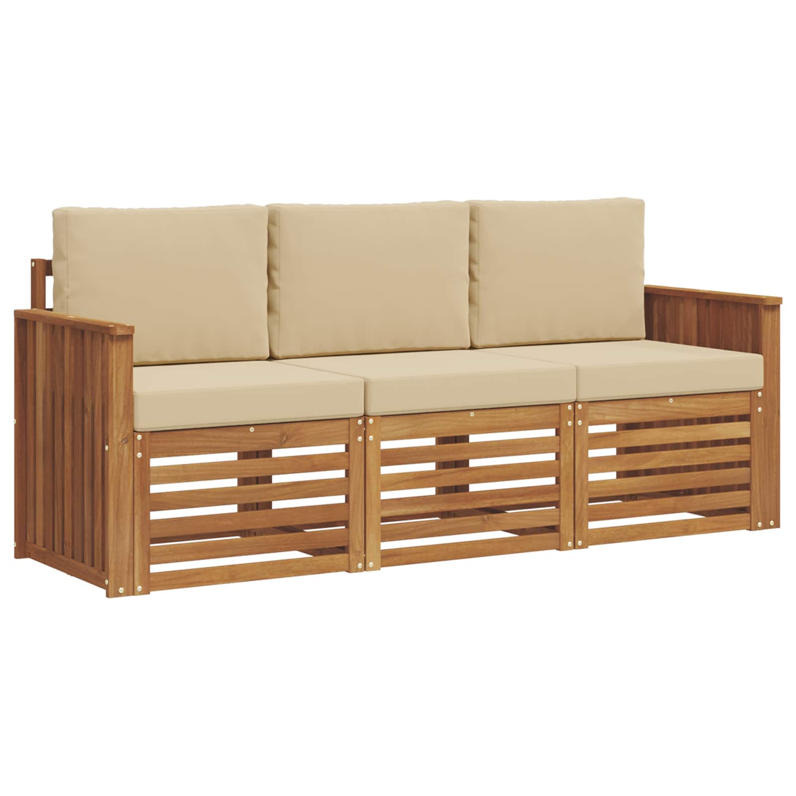 Ensembles de canapés avec coussin 3 pcs Naturel et Beige - XIOS