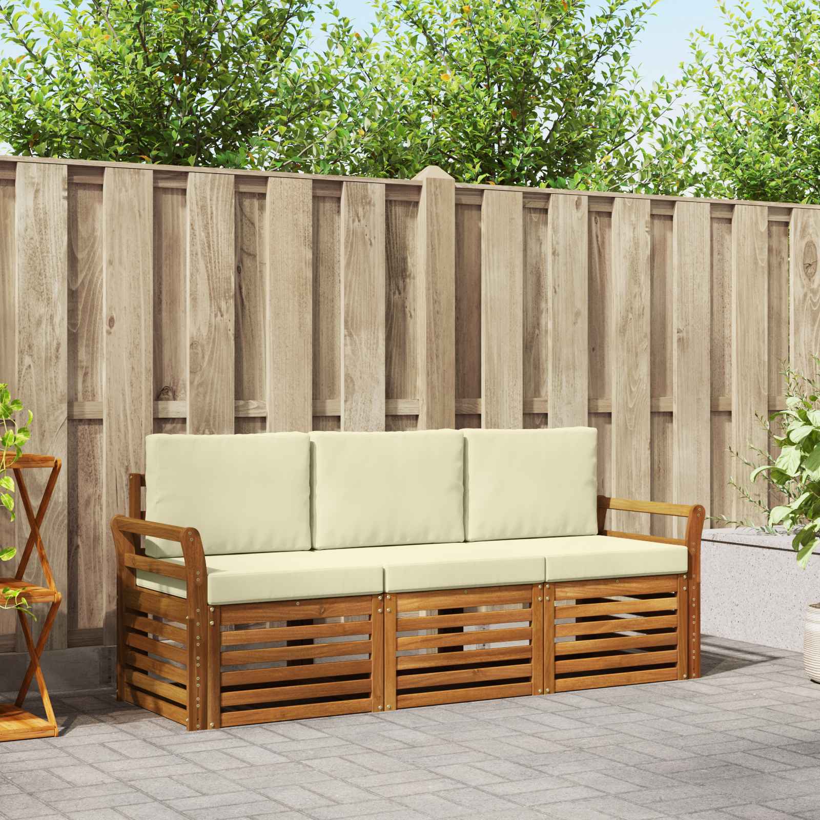 Ensembles de canapés avec coussin 3 pcs Naturel et Crème - XIOS