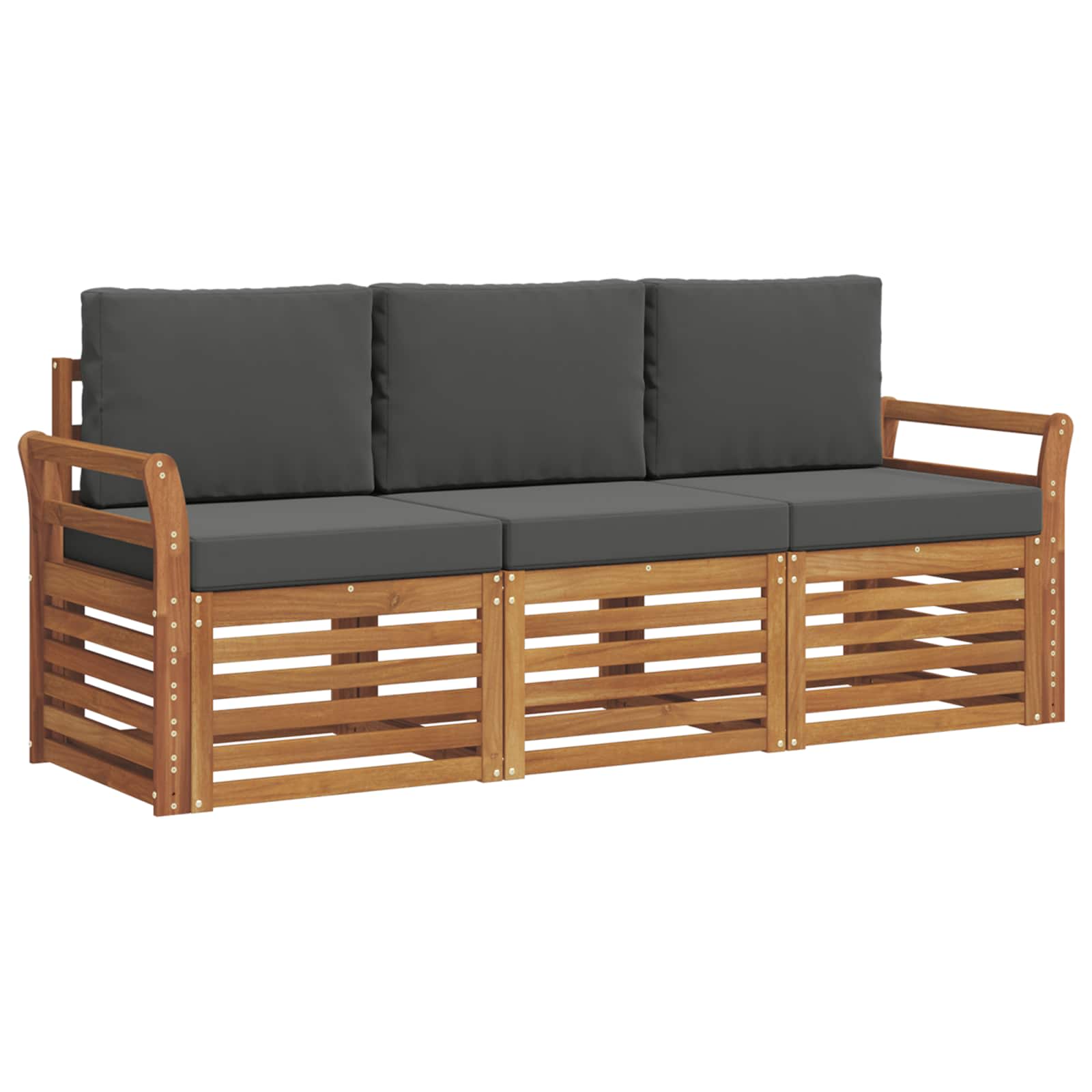 Ensembles de canapés avec coussin 3 pcs Naturel et Anthracite - XIOS