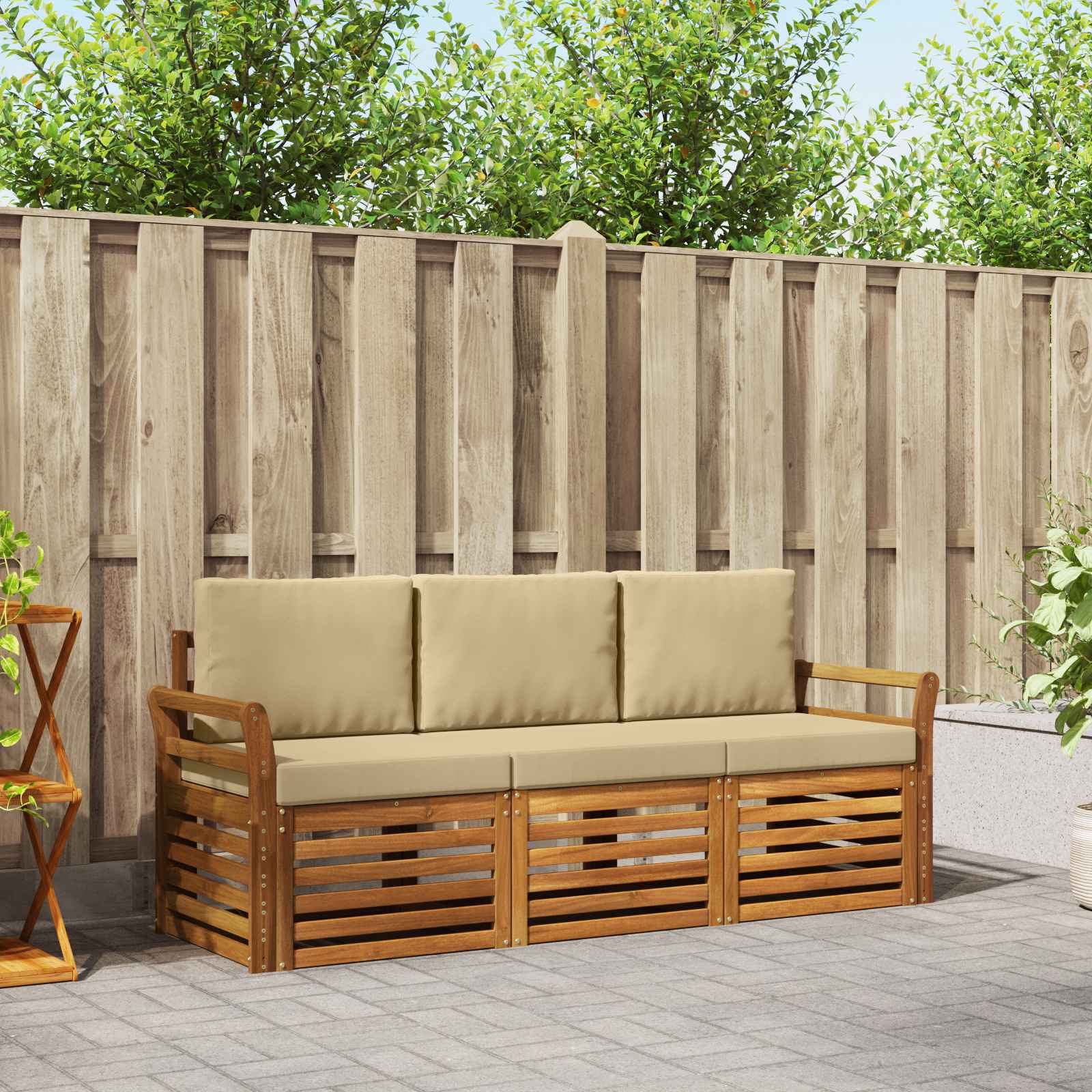 Ensembles de canapés avec coussin 3 pcs Naturel et Beige - XIOS