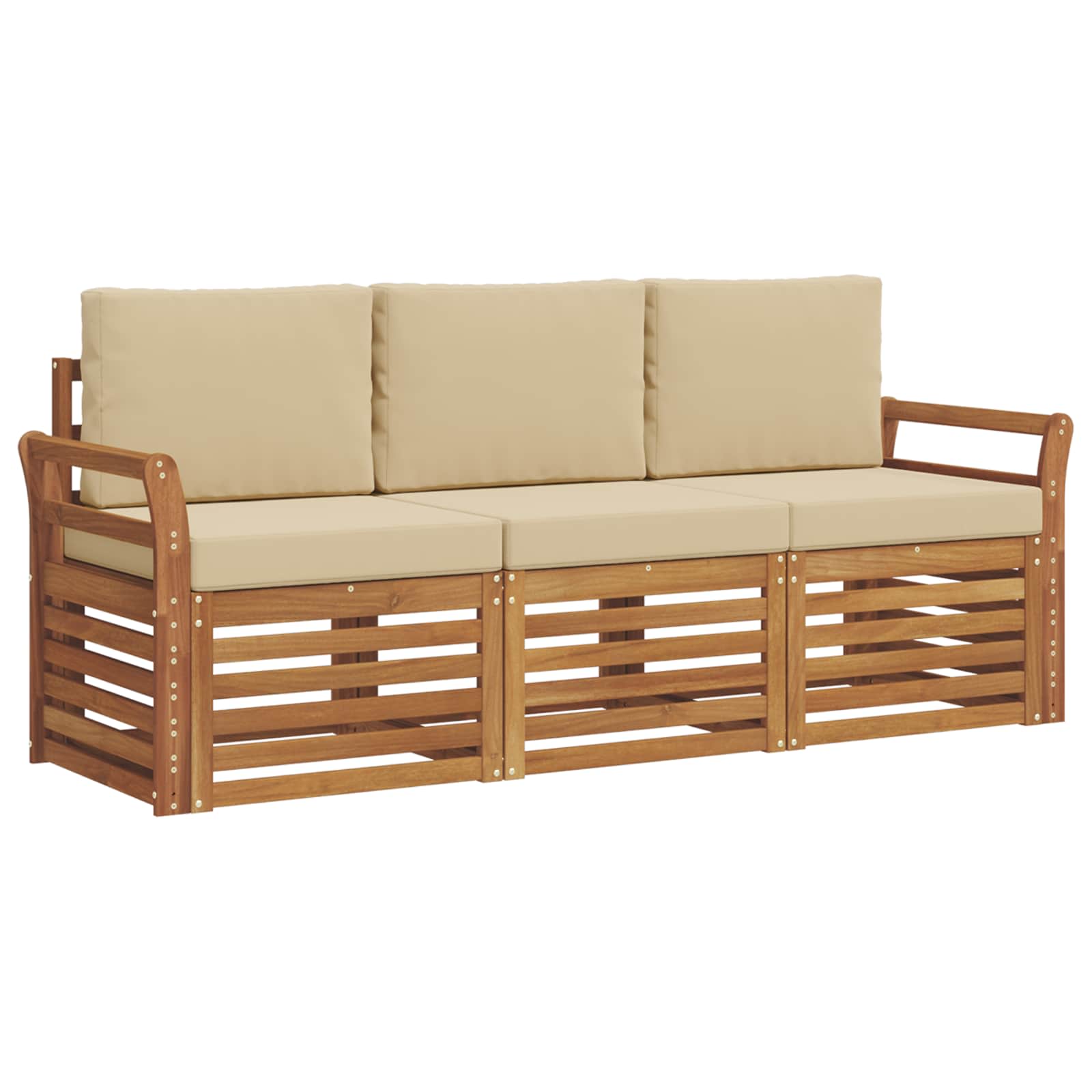 Ensembles de canapés avec coussin 3 pcs Naturel et Beige - XIOS