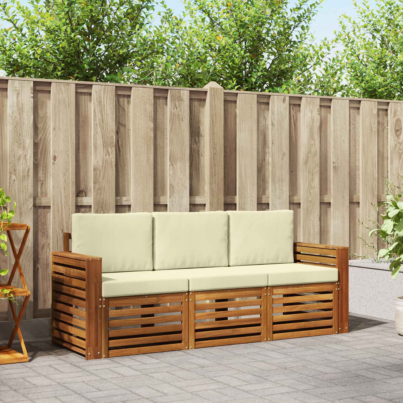 Ensembles de canapés avec coussin 3 pcs Naturel et Crème - XIOS